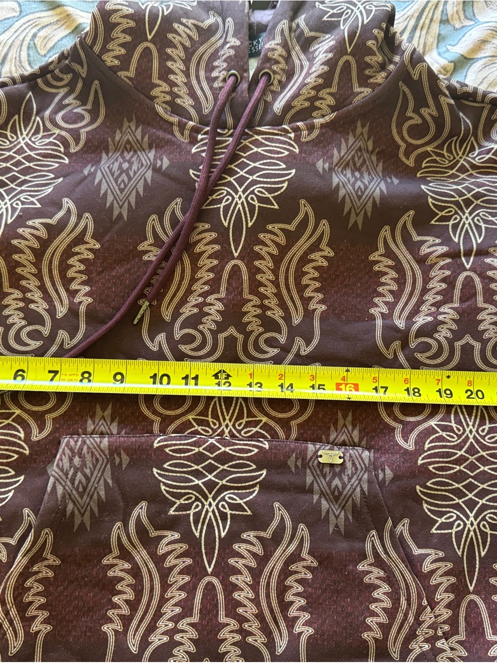 Lucky & Blessed burgundy hoodie sweatshirt - Picture 3 of 5